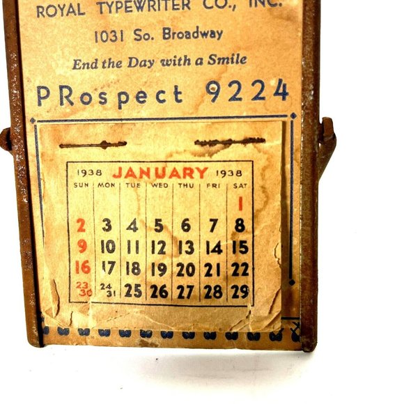 Vintage Advertising Desk Calander & Mirror 1938 - Picture 14 of 14